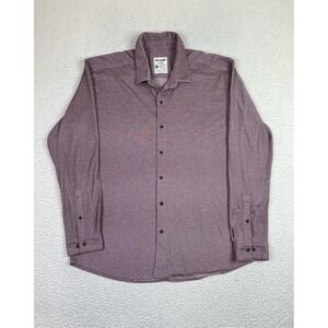 YoungLA Shirt Mens 2XL Heather Purple Long Sleeve Button Front Casual Shirt